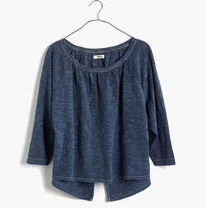 Madewell Slub Peasant Top in Blue